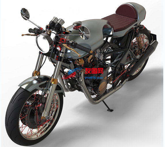 YAMAHA XS 650摩托车模型3D图纸 STEP格式