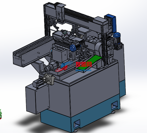 无心磨床龙门式全自动送料机3D模型 Solidworks设计 附x_t格式