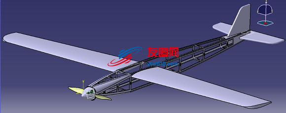 F5D 翼展1200mm航模飞机模型3D图纸 STP格式