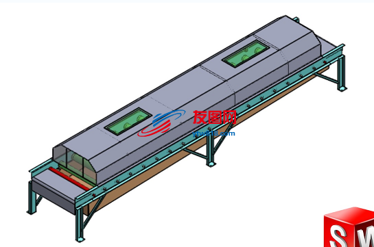 Roller Conveyor辊道输送机3D数模图纸 Solidworks设计