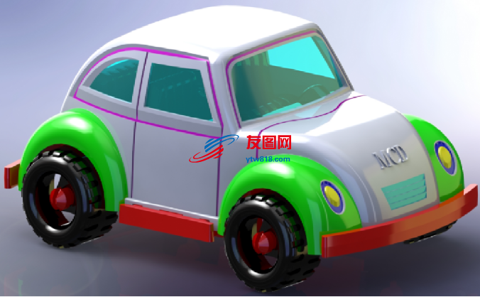 大众玩具小车汽车模型3D图纸 x_t格式