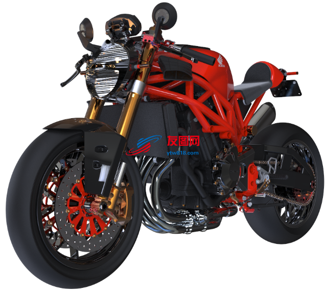 HONDA CBR-600 F4本田摩托车模型3D图纸 STEP格式