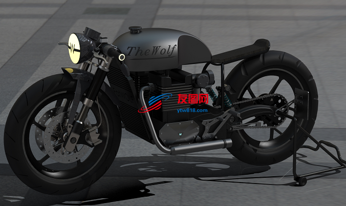 Cafe racer摩托车造型模型3D图纸 Solidworks设计