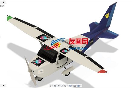 小型飞机模型3D图纸 STEP格式