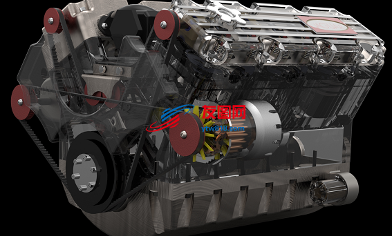 V6发动机模型3D图纸 Solidworks设计