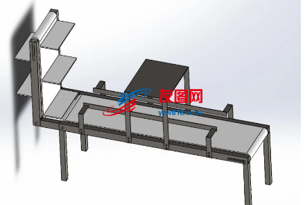 输送机和升降机简易演示结构3D图纸 Solidworks设计
