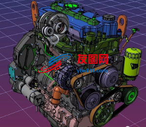 JCB444TCA 93kW汽车柴油发动机模型3D图纸 STP格式