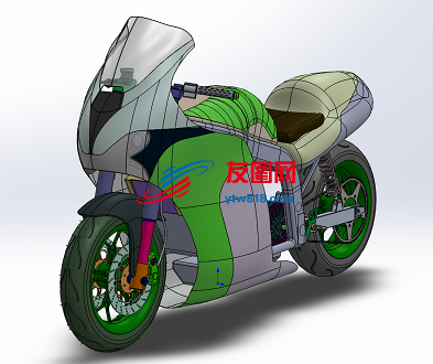 摩托车造型3D图纸 Solidworks设计