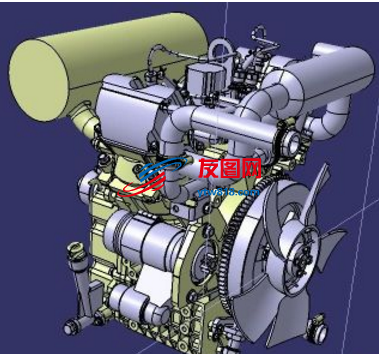 柴油机3D数模图纸 STP格式