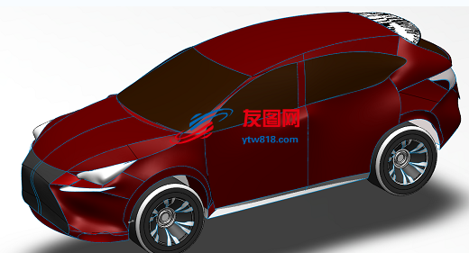 汽车外形造型3D图纸 Solidworks2019设计