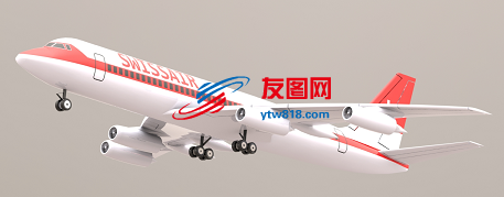convair 990飞机简易模型3D图纸 solidworks设计