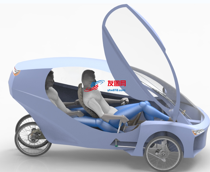 混合动力单做迷你小汽车3D图纸 STP格式
