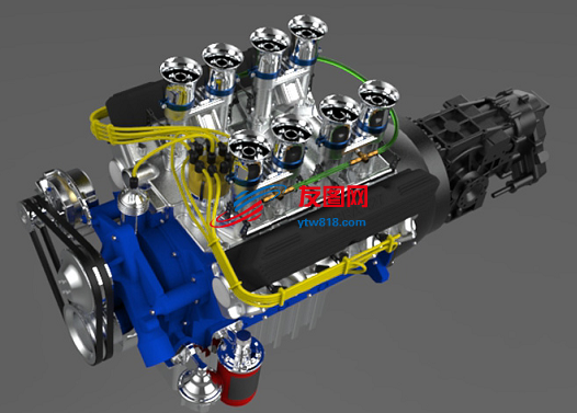 福特汽车发动机模型3D图纸 STP格式