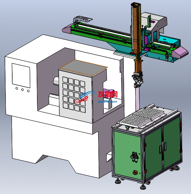 CNC数控车床上下料机械手(SW2D 3D)