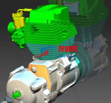 50CC雅马哈摩托车发动机模型3D图纸 UG设计