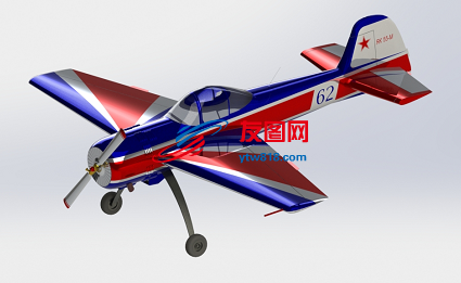 Yak-55M固定翼飞机模型3D图纸 Solidworks设计