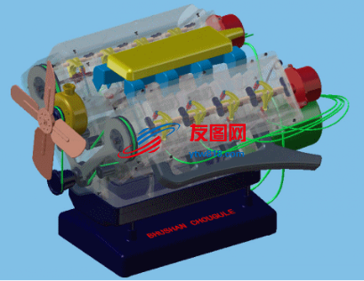 V8缸发动机模型3D图纸 CATIA设计 附STP格式