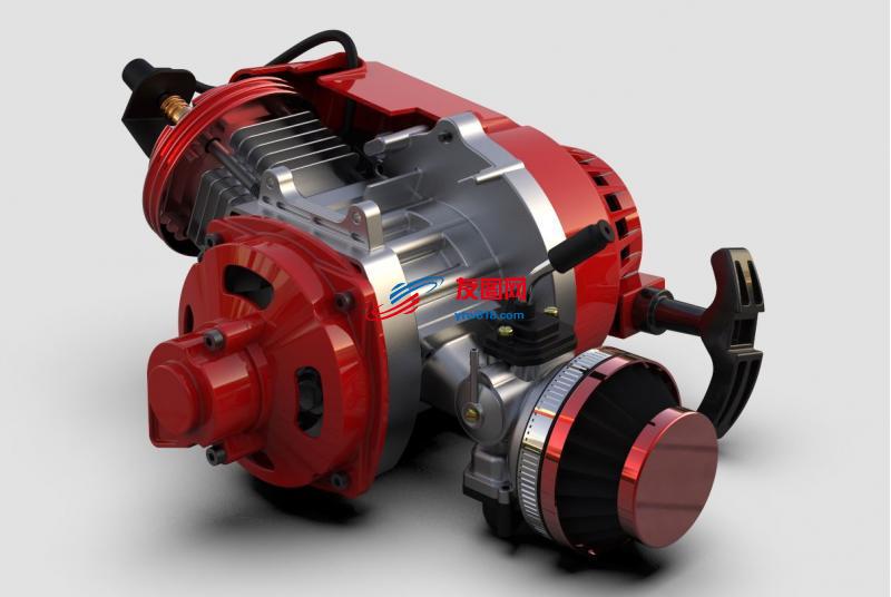 49cc二冲程发动机3D模型图纸 Solidworks设计