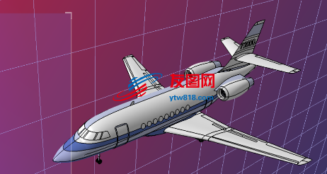 达索公务飞机模型3D图纸 IGS格式
