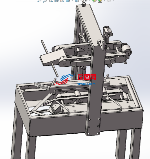 纸箱封口机3D数模图纸 Solidworks设计 附STP