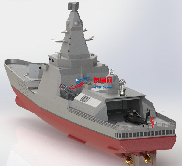 护卫舰船舶 舰艇模型3D图纸 STEP格式