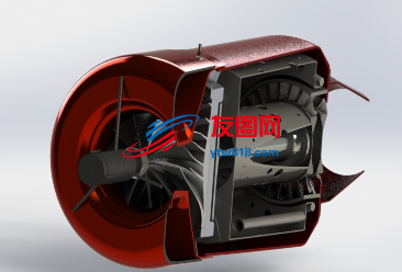 K310g涡轮喷气发动机3D数模图纸 Solidworks设计
