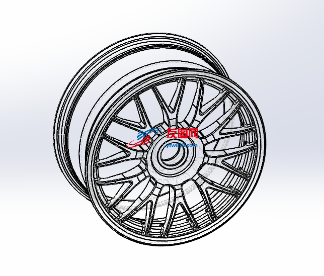 汽车轮子合金结构主体三维图