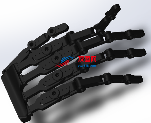 机械手骨架简易模型3D图纸 Solidworks设计