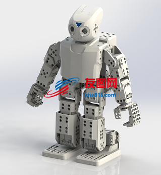 达尔文仿真人形机器人外结构3D图纸 Solidworks2015设计