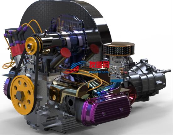 大众汽车发动机3D模型图纸 STEP格式