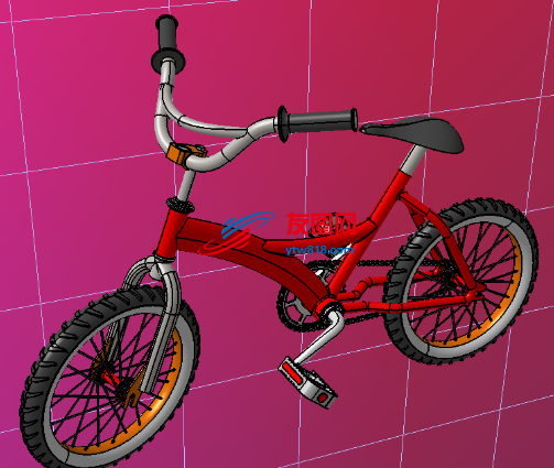 小型儿童自行车3D数模图纸 STEP格式