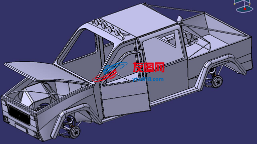 皮卡车小货车框架结构3D图纸 CATIA设计