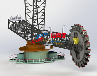 煤矿挖掘机简易模型3D图纸 Solidworks设计