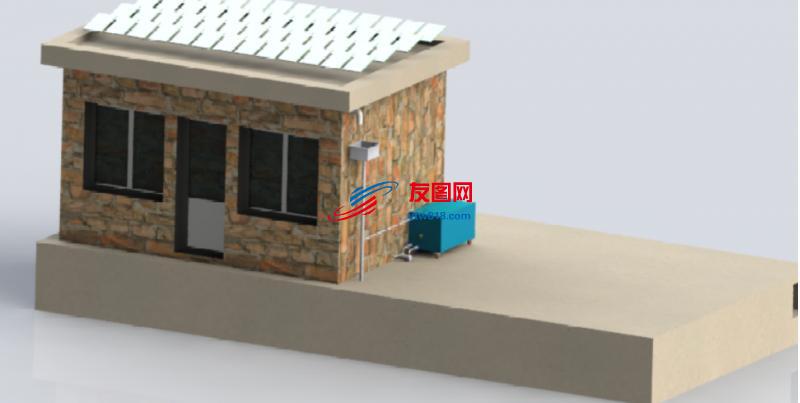 自动雨水收集及太阳能发电照明、加热模型全套图