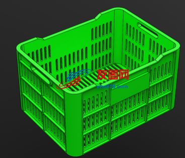 蔬果塑料筐物料筐模型3D图纸 Solidworks 附STEP