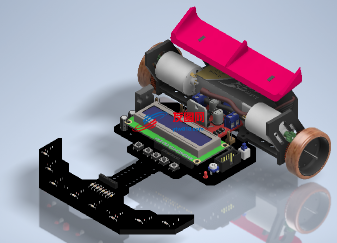 line-follower机器人小车部分结构3D图纸 STP格式