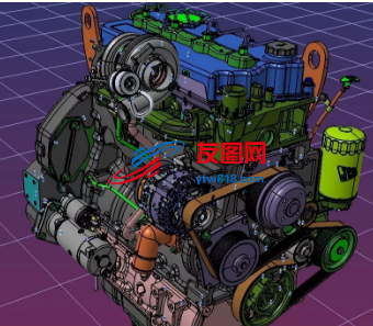 93kW发动机模型3D图纸 STP格式