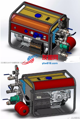 柴油发电机3D模型图纸 Solidworks设计