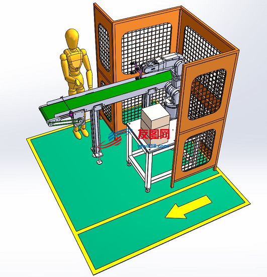 搬箱输送线模型3D图纸 STEP格式