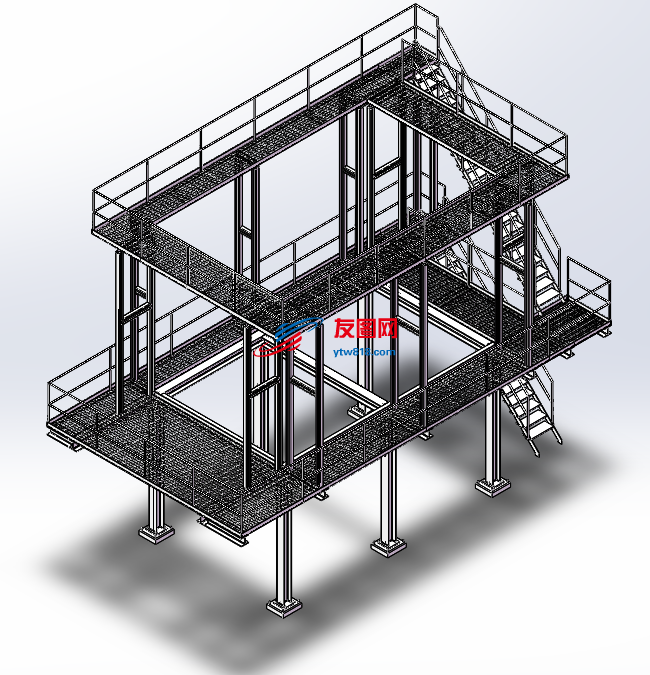 冷却塔钢结构平台设计模型套图