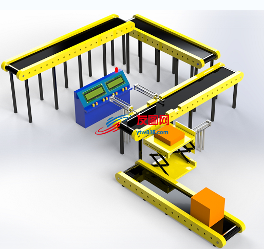 托盘输送系统3D图纸 Solidworks设计