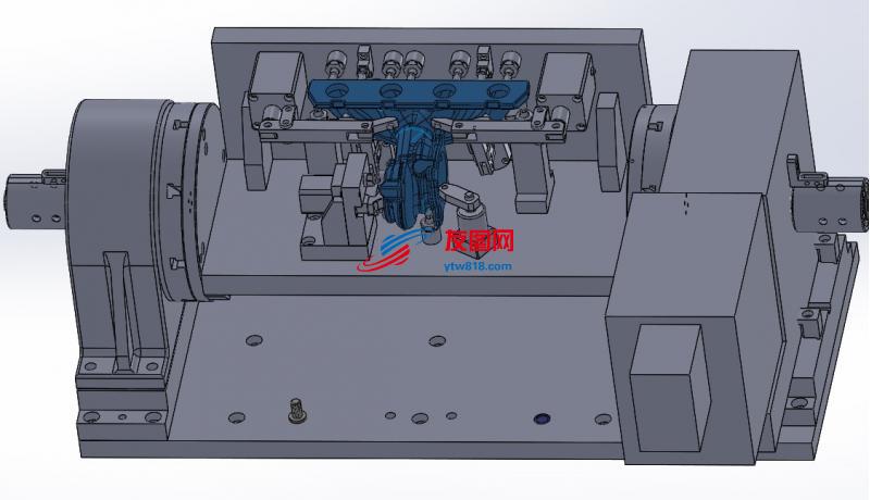 发动机排气歧管精密液压工装夹具3D模型图纸