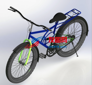 普通Bicycle自行车模型3D图纸 IGS格式