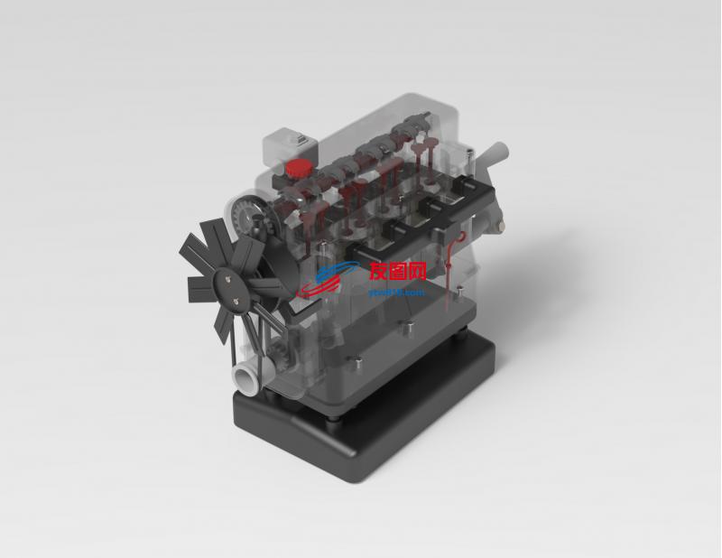 四缸发动机结构模型3D图纸 Solidworks设计