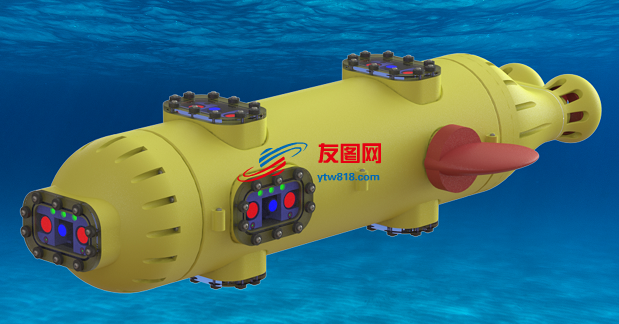 自主式水下潜航器水下无人船3D图纸 Solidworks设计