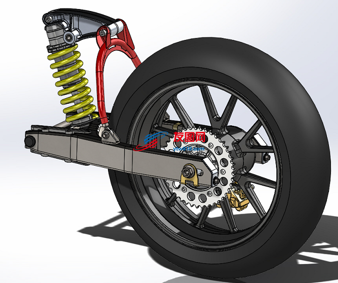 摩托车后轮悬挂3D图纸 x_t  STEP格式