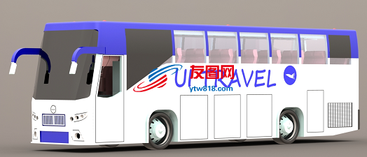 volvo-b7r客车简易模型3D图纸 Solidworks设计