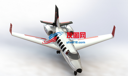 喷气式私人飞机3D数模图纸 Solidworks设计