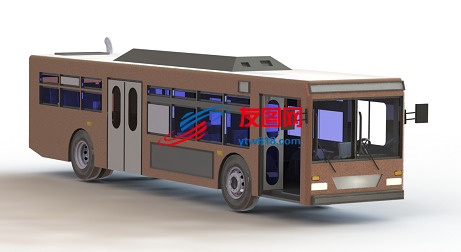 Ottawa公共汽车公交车模型3D图纸 Solidworks设计 附STEP