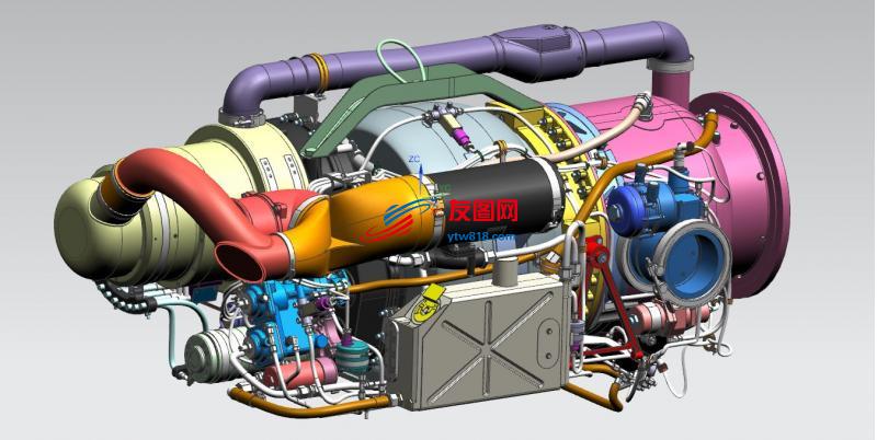 燃气涡轮发动机3D图纸 STP格式